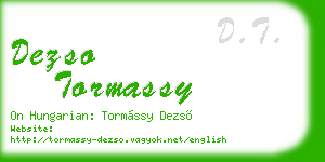 dezso tormassy business card